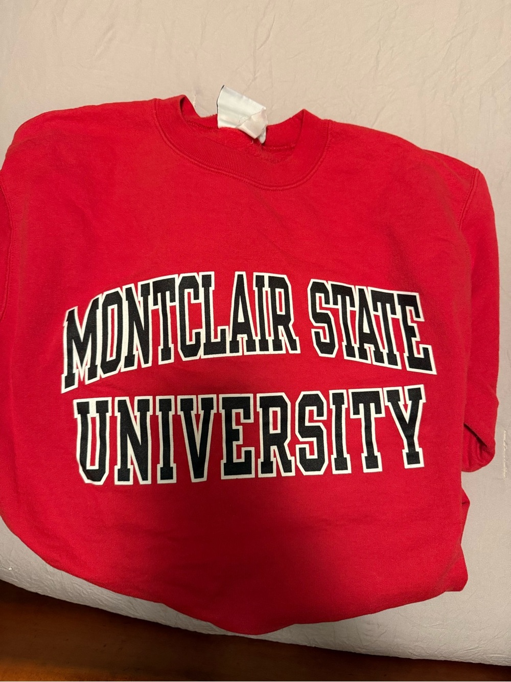 Champion Red Crewneck Sweatshirt with Branded Tag